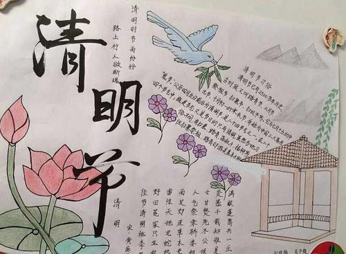 小学生清明节图画简单 小学生清明节绘画 清明节图画简单又漂亮