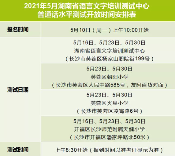 21年湖南省普通话水平测试什么时候考 普通话水平测试考什么