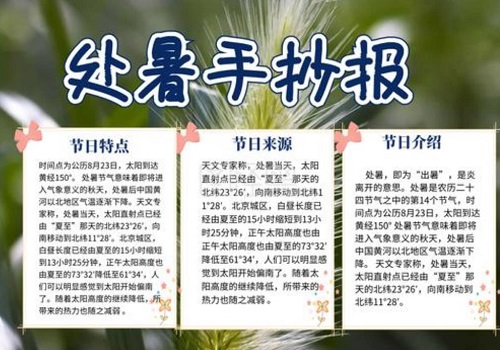 处暑手抄报内容 处暑手抄报简单二年级